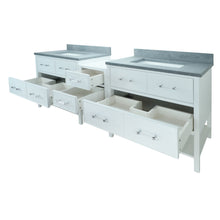 Load image into Gallery viewer, 74" White Gemma Vanity with Concrete Leather Quartz