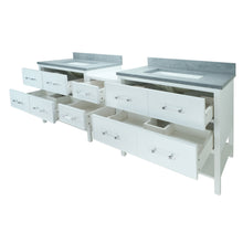 Load image into Gallery viewer, 74" White Gemma Vanity with Concrete Leather Quartz