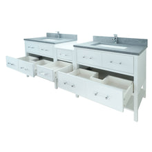 Load image into Gallery viewer, 74" White Gemma Vanity with Concrete Leather Quartz