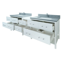 Load image into Gallery viewer, 74" White Gemma Vanity with Concrete Leather Quartz