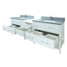 Load image into Gallery viewer, 74" White Gemma Vanity with Concrete Leather Quartz