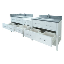 Load image into Gallery viewer, 74" White Gemma Vanity with Concrete Leather Quartz