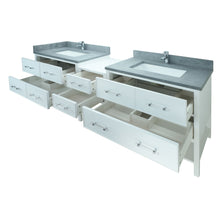 Load image into Gallery viewer, 74" White Gemma Vanity with Concrete Leather Quartz
