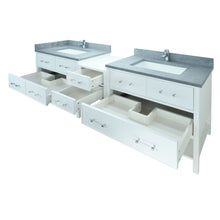 Load image into Gallery viewer, 74" White Gemma Vanity with Concrete Leather Quartz