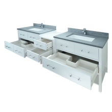 Load image into Gallery viewer, 74" White Gemma Vanity with Concrete Leather Quartz