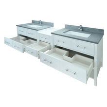 Load image into Gallery viewer, 74" White Gemma Vanity with Concrete Leather Quartz