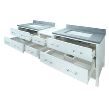 Load image into Gallery viewer, 74" White Gemma Vanity with Concrete Leather Quartz