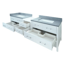 Load image into Gallery viewer, 74" White Gemma Vanity with Concrete Leather Quartz