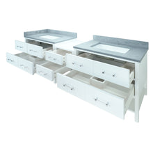 Load image into Gallery viewer, 74" White Gemma Vanity with Concrete Leather Quartz