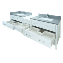 Load image into Gallery viewer, 74" White Gemma Vanity with Concrete Leather Quartz
