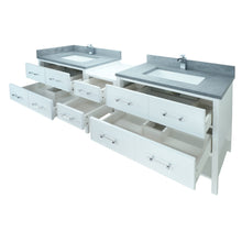 Load image into Gallery viewer, 74" White Gemma Vanity with Concrete Leather Quartz