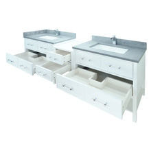Load image into Gallery viewer, 74" White Gemma Vanity with Concrete Leather Quartz