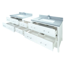 Load image into Gallery viewer, 74" White Gemma Vanity with Concrete Leather Quartz