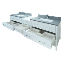 Load image into Gallery viewer, 74" White Gemma Vanity with Concrete Leather Quartz