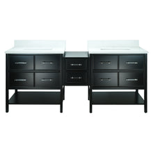 Load image into Gallery viewer, 74" Black Gemma Vanity with Classic Calcutta Quartz