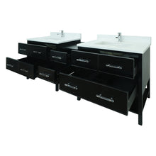 Load image into Gallery viewer, 86" Black Gemma Vanity with Classic Calcutta Quartz