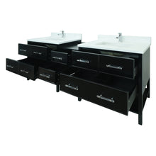 Load image into Gallery viewer, 74" Black Gemma Vanity with Classic Calcutta Quartz