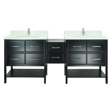 Load image into Gallery viewer, 74&quot; Black Gemma Vanity with Silk White Quartz