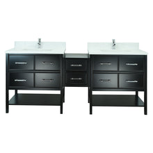 Load image into Gallery viewer, 74" Black Gemma Vanity with Carrera Quartz