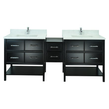 Load image into Gallery viewer, 74" Black Gemma Vanity with Carrera Quartz