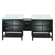 Load image into Gallery viewer, 74" Black Gemma Vanity with Carrera Quartz