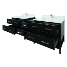 Load image into Gallery viewer, 86" Black Gemma Vanity with Carrera Quartz