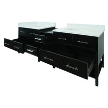 Load image into Gallery viewer, 86" Black Gemma Vanity with Carrera Quartz