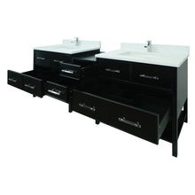 Load image into Gallery viewer, 74" Black Gemma Vanity with Carrera Quartz