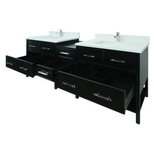 Load image into Gallery viewer, 62" Black Gemma Vanity with Carrera Quartz