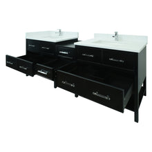 Load image into Gallery viewer, 86" Black Gemma Vanity with Carrera Quartz