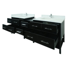 Load image into Gallery viewer, 86" Black Gemma Vanity with Carrera Quartz