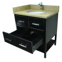 Load image into Gallery viewer, 30&quot; Black Gemma Vanity with Royal Brown Quartz