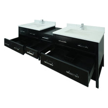 Load image into Gallery viewer, 74" Black Gemma Vanity with Carrera Quartz