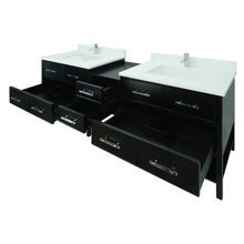 Load image into Gallery viewer, 74" Black Gemma Vanity with Carrera Quartz