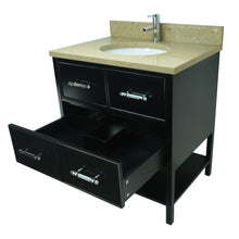 Load image into Gallery viewer, 30&quot; Black Gemma Vanity with Royal Brown Quartz
