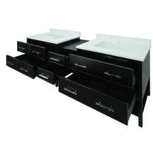 Load image into Gallery viewer, 74" Black Gemma Vanity with Carrera Quartz