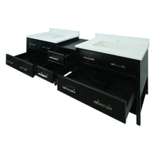 Load image into Gallery viewer, 74" Black Gemma Vanity with Carrera Quartz