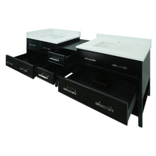 Load image into Gallery viewer, 74" Black Gemma Vanity with Carrera Quartz