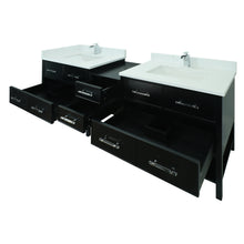 Load image into Gallery viewer, 74" Black Gemma Vanity with Carrera Quartz