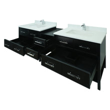 Load image into Gallery viewer, 74" Black Gemma Vanity with Carrera Quartz