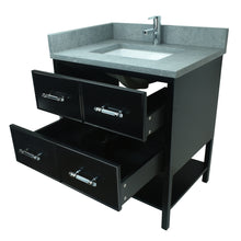 Load image into Gallery viewer, 30" Black Gemma Vanity with Concrete Leather Quartz