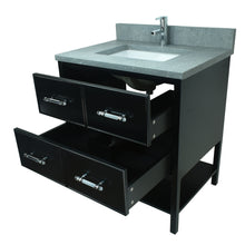 Load image into Gallery viewer, 30" Black Gemma Vanity with Concrete Leather Quartz