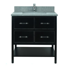 Load image into Gallery viewer, 30" Black Gemma Vanity with Concrete Leather Quartz