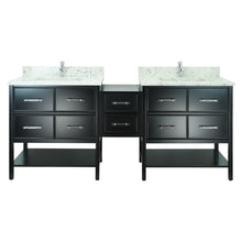 Load image into Gallery viewer, 86" Black Gemma Vanity with Milky Way Quartz