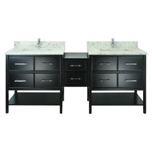 Load image into Gallery viewer, 74" Black Gemma Vanity with Milky Way Quartz