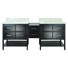 Load image into Gallery viewer, 74" Black Gemma Vanity with Milky Way Quartz