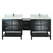 Load image into Gallery viewer, 74" Black Gemma Vanity with Milky Way Quartz