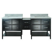 Load image into Gallery viewer, 74" Black Gemma Vanity with Concrete Leather Quartz