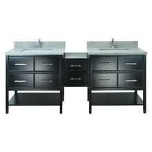 Load image into Gallery viewer, 74" Black Gemma Vanity with Concrete Leather Quartz