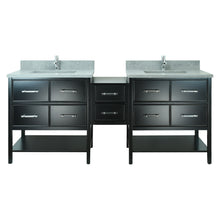 Load image into Gallery viewer, 86" Black Gemma Vanity with Concrete Leather Quartz